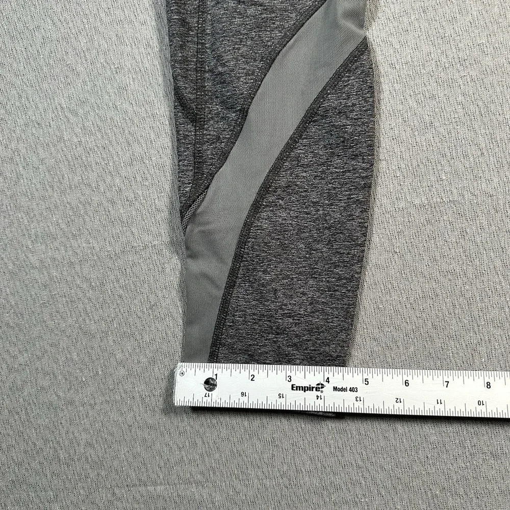 Lululemon Inspire Leggings II Mesh Panels Size 6 Heathered Grey Sea Side‎ Zip